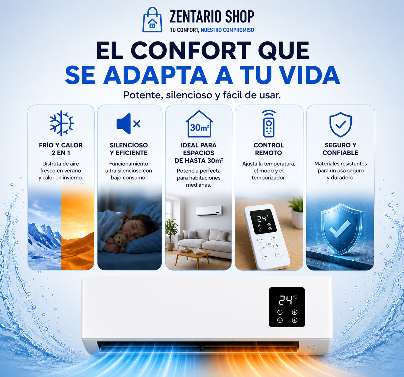 Mini aire acondicionado 2 en 1 - DuoClima™