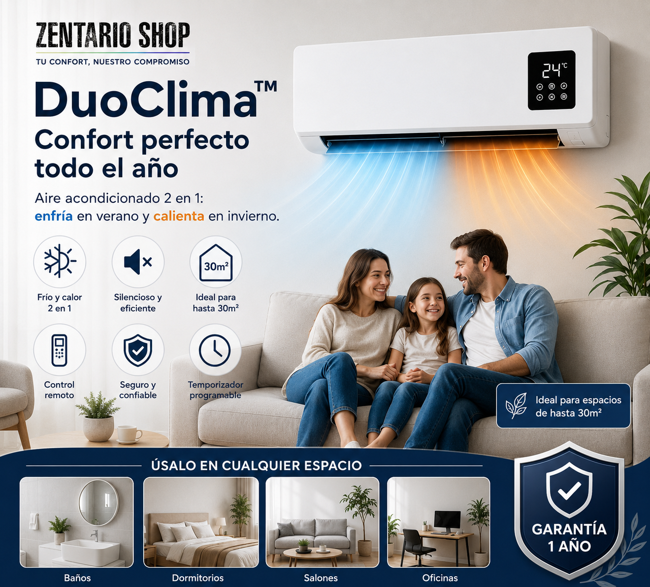 Mini aire acondicionado 2 en 1 - DuoClima™